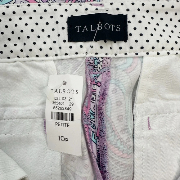 Talbots NWT Paisley Capri Skimmer Pants Size 10 Petite - Picture 2 of 11